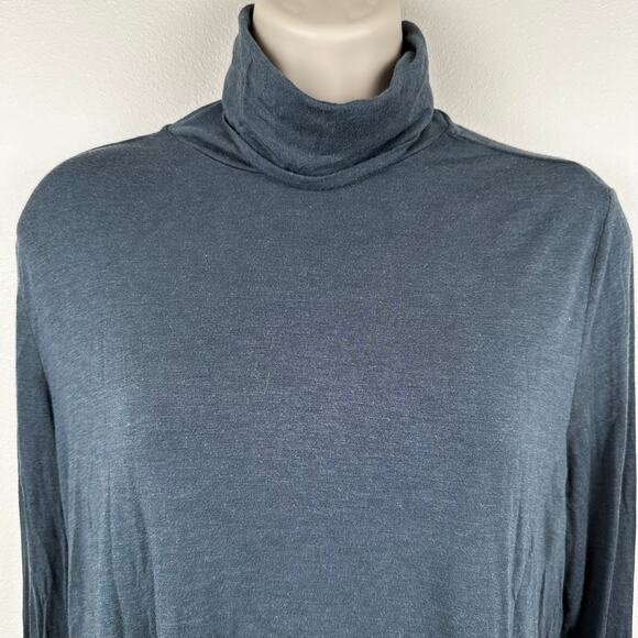 prAna Women's Foundation Turtleneck Lightweight Long Sleeve Teal Large Outdoor - Picture 2 of 8